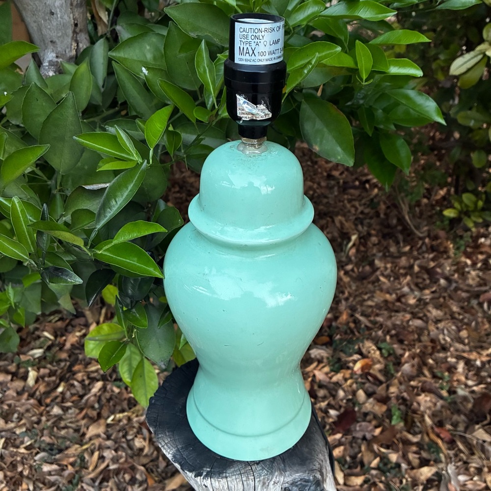 Vintage Rare Mint Green Ceramic Table Lamp